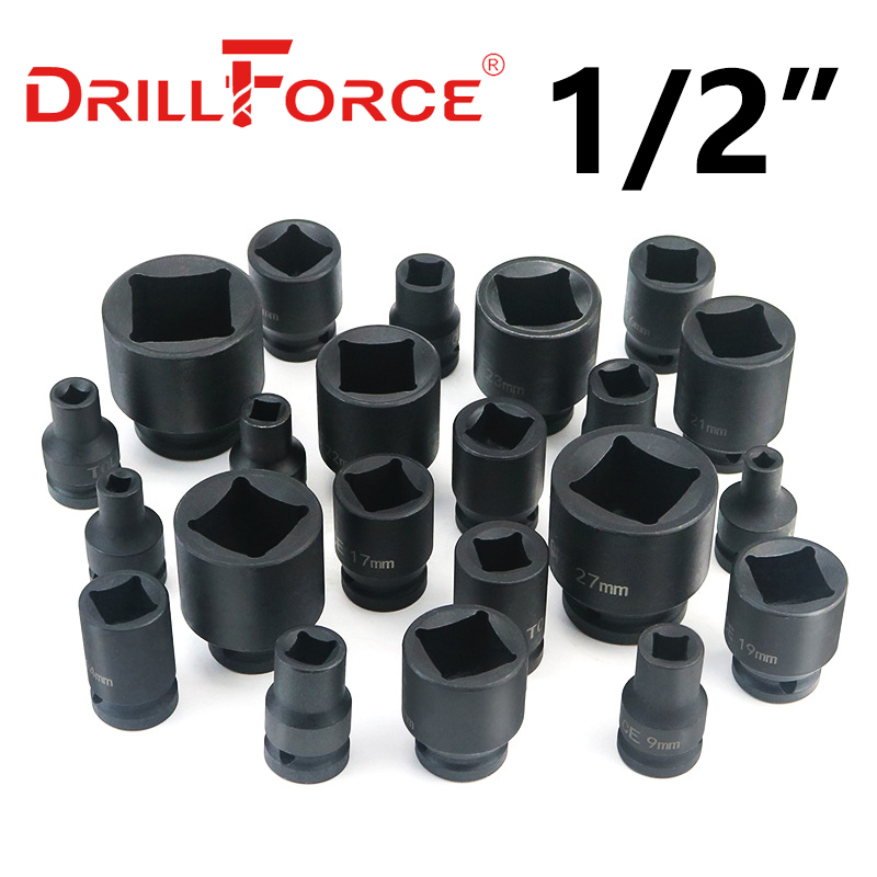 Pneumatic Impact Wrench - Drillforce 5–30 mm Schlagschrauber-Steckschlüssel, quadratischer Fahrerkopf,