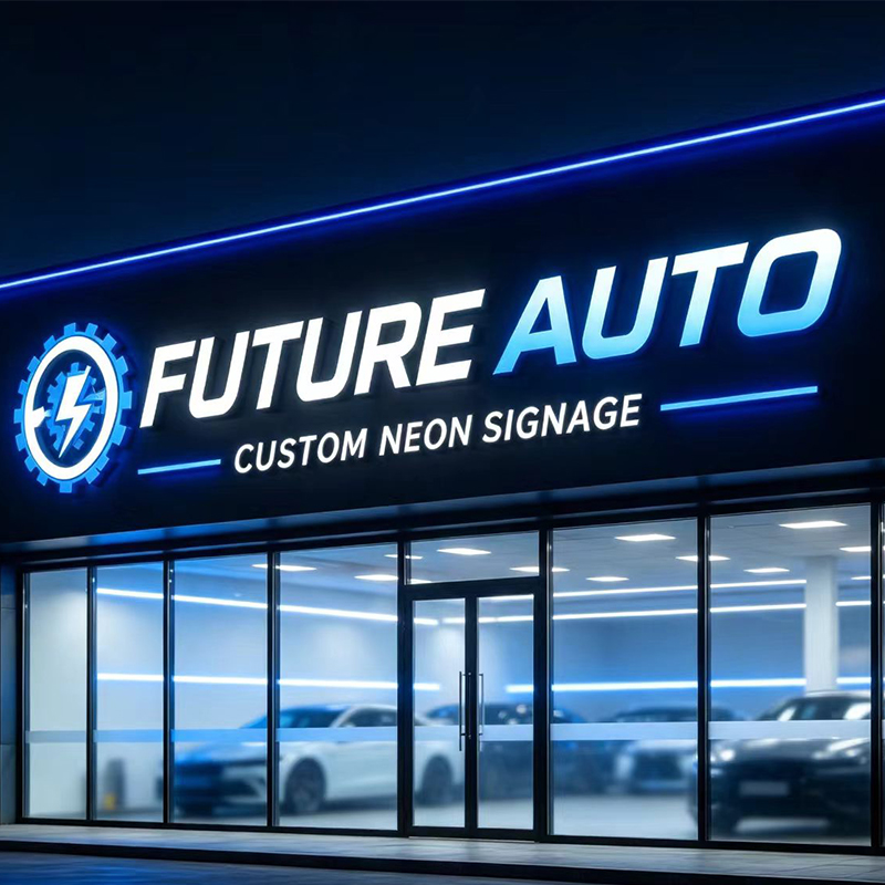 Auto Repair Shop Logo - 3D Individuelles LED-Beleuchtetes Buchstaben-Schild Wetterfest für