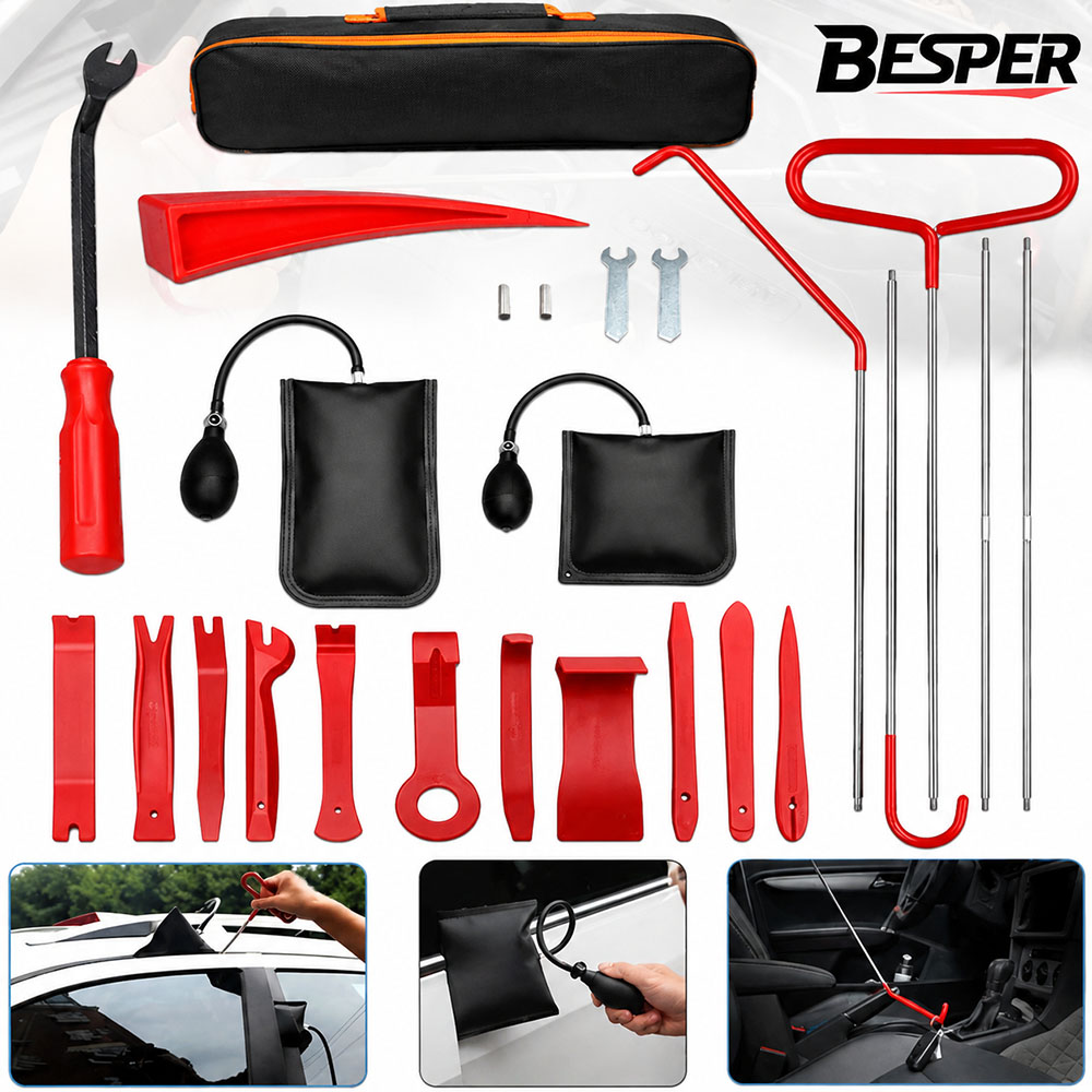 Dent Repair Puller - 43/25/17-teiliges Auto-Luftkeil-Pumpen-Schlosserwerkzeug-Set, verdickter Türöffnungs-Luftkissen mit langem