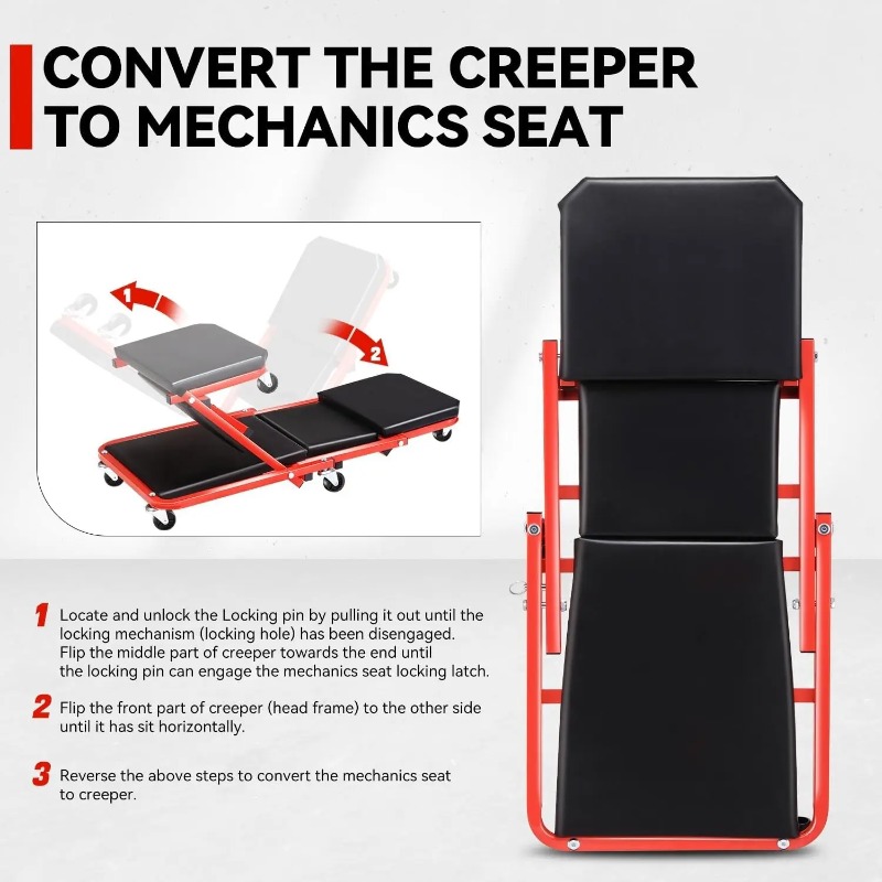 Faltbarer Z Creeper 2-in-1 rol – Garage Creeper Roller Bewertung und Preis